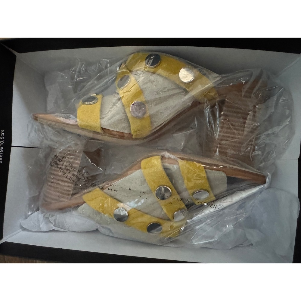Nine West Yellow Suede High Heel Sandals Size 9M NIB